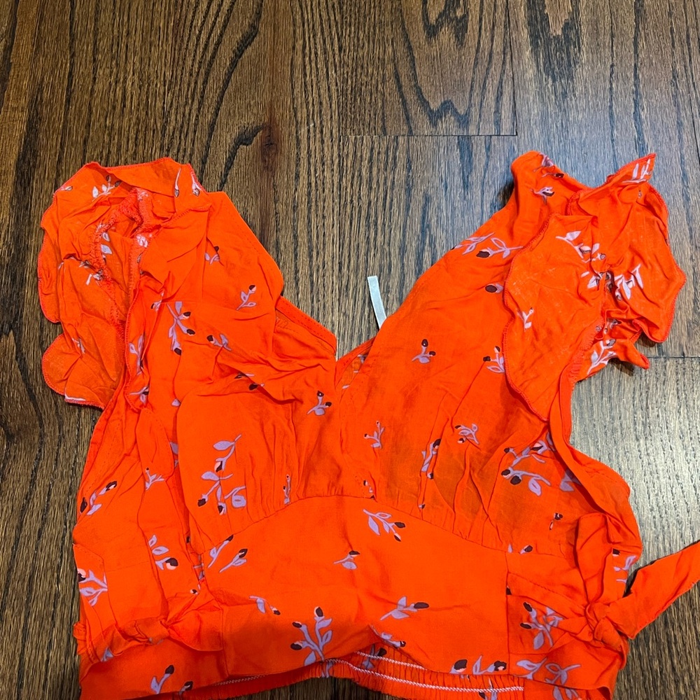 Free People Bright Orange Floral Maxi Dress - Picture 6 of 8